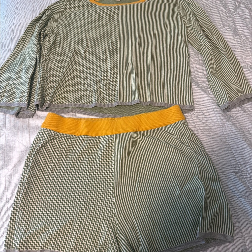 Dolan Green and Yellow Knit sleep set- purchased from anthropology